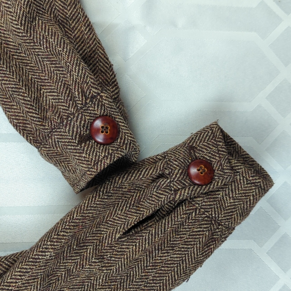 SOLD! Wool Blend Herringbone Bolero Old Fashioned Zara - Picture 6 of 12